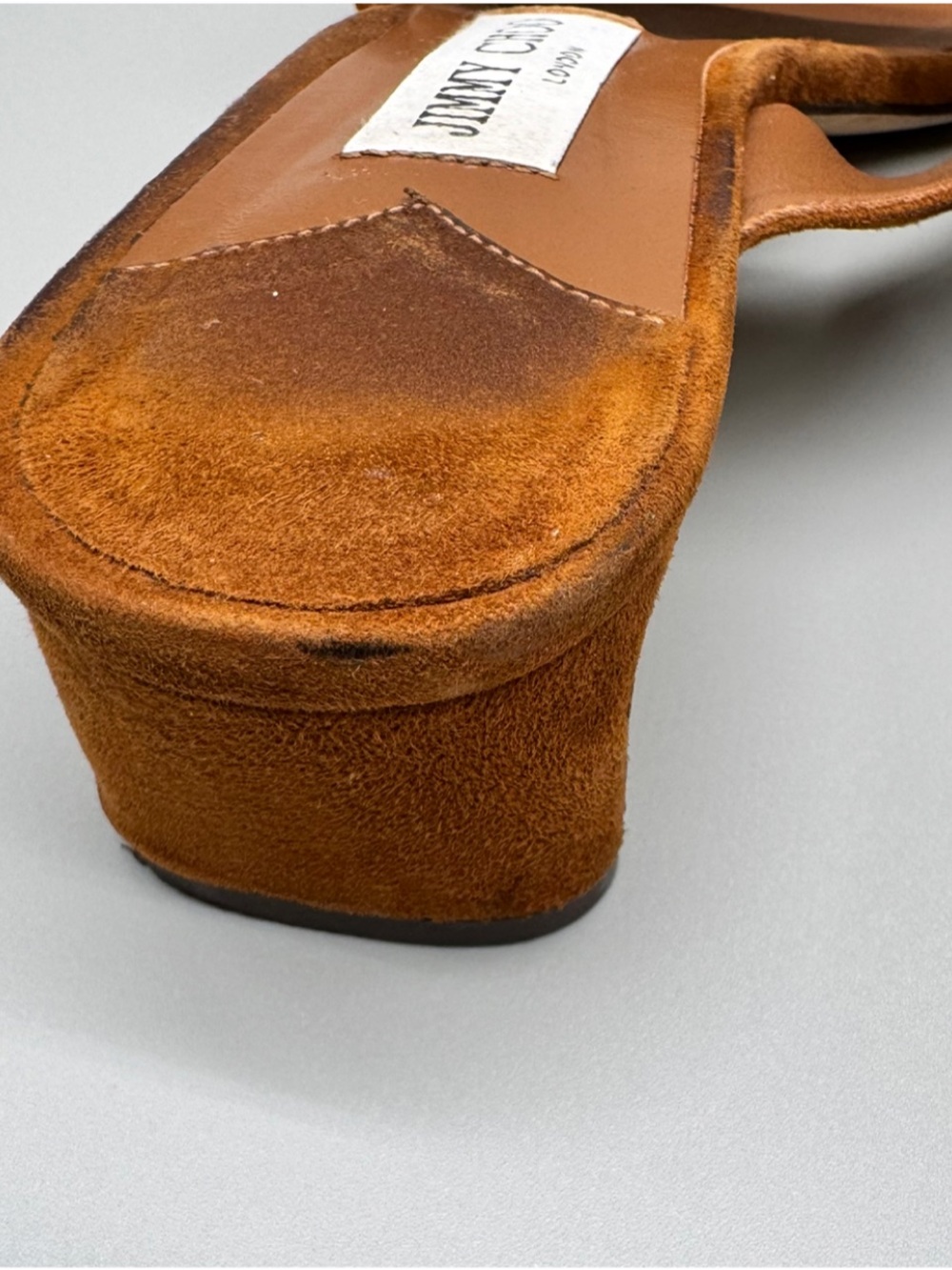 Jimmy Choo Rori Suede Slide Mules Tan Women’s Size 38.5 - Picture 7 of 8